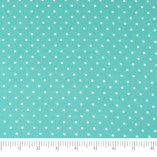 SINGER Christmas Aqua Dots Cotton Fabric